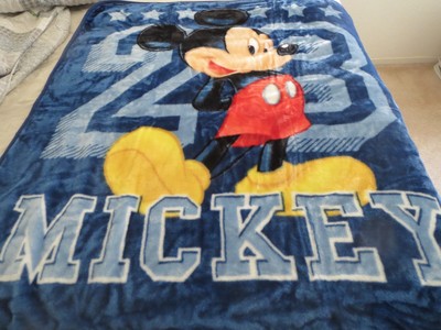 New Disney Mickey Mouse Blue Baby Blanket Toddler Boys 40 X50 Plush Ebay