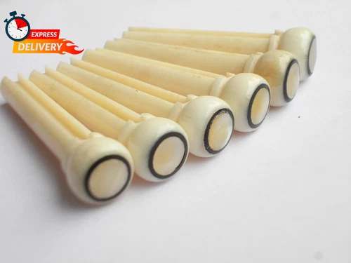 6 Pcs (1 Set) Real Bone Acoustic Guitar Bridge Pins High Quality