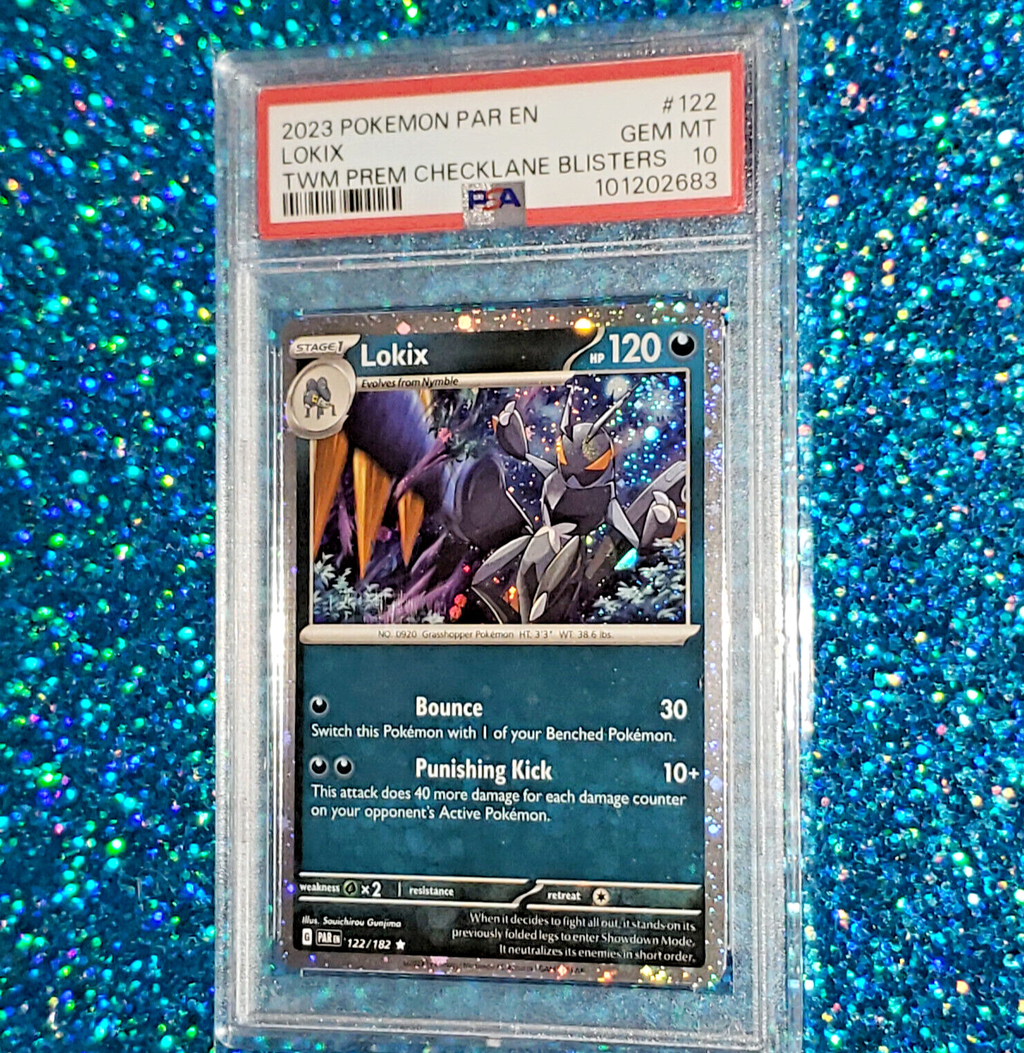 PSA 10 Gem Mint Lokix Cosmos Holo Twilight Masquerade Blister Promo Pokemon Card