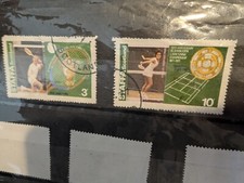 AWESOME 2"L X 1.5" W WIMBLEDON 100 YRS STAMPS 2 LOT: E. GOOLAGONG & R. LAVER