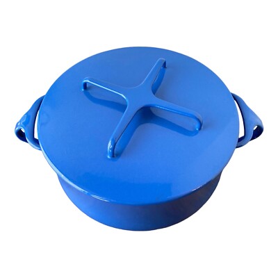 Vintage 2 QT Dansk Kobenstyle Blue Enamel Cookware Pot Casserole
