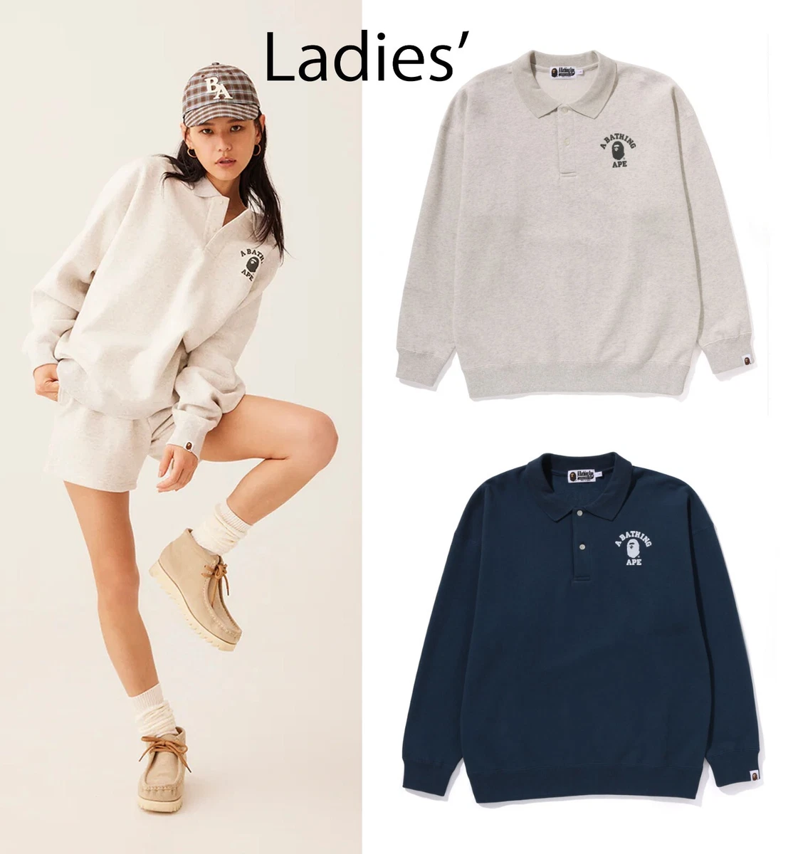 BAPE College L/S Tee Gray