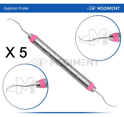X5 Dental Explorer 11/12 Probe Sickle Endodontic Diagnostic Instrument DoubleEnd