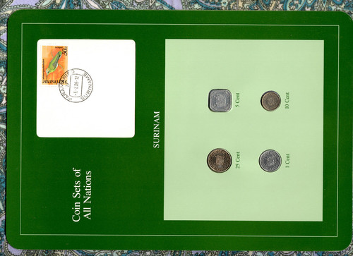 Coin Sets of All Nations Surinam Suriname w/card 1982-1985 UNC 1,5 cents 1982