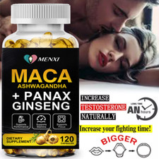 Maca Root Ashwagandha Korean Ginseng 12000mg, Peruvian Maca Root 120 Capsule