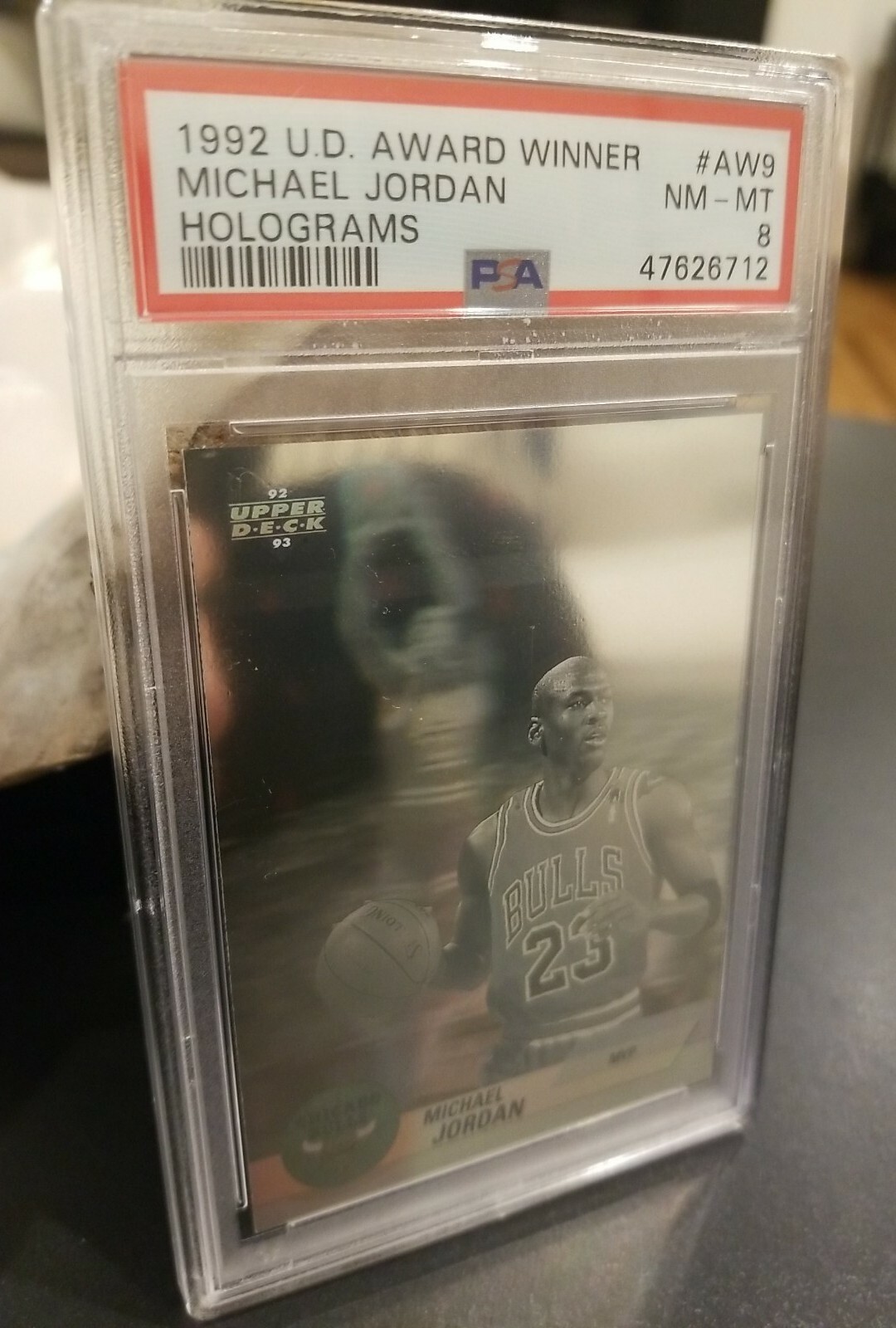 1992 Upper Deck Award Winner Holograms Michael Jordan #AW9 PSA 8 NM-MINT Bulls