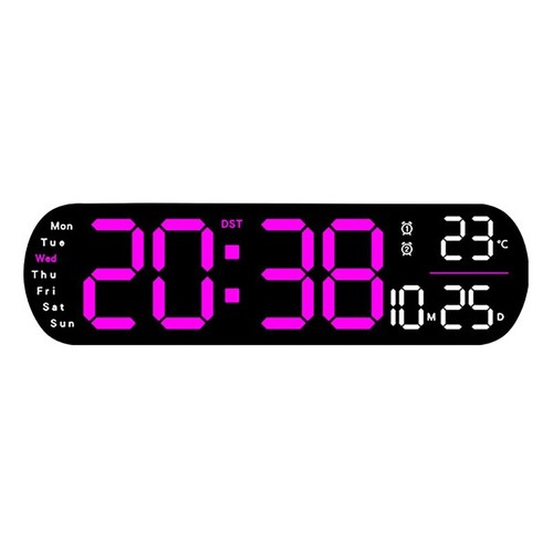 Large LED Digital Wall Alarm Clock Temperature Date Display USB Remote Control - Picture 1 of 16