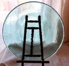 Fire And Light Recycled Glass 11" Dinner plate Aqua blue green