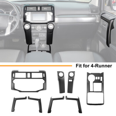 8xMatte Black Navigation Radio Gear Shift Full Covers Trim Kit for 4Runner 10-19