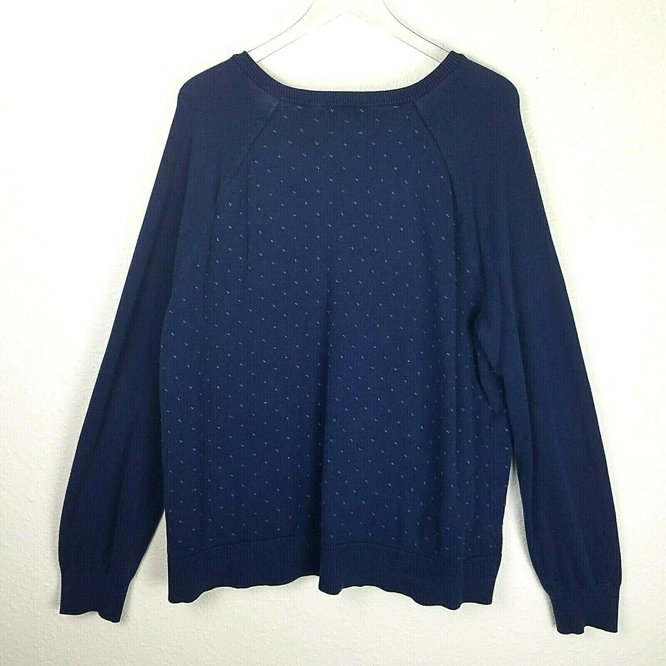 Suéter para mujer MERONA 2XL azul cuello en V manga larga  Foto 2 de 4