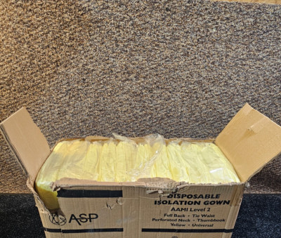 (QTY 100)  ASP GLOBAL GNA450L2 DISPOSABLE ISOLATION GOWN FULL BACK AAMI LEVEL2
