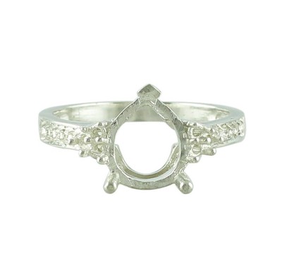 Semi Mount 7.5x10MM Pear Shape Faceted Cut Fine Ring 925 Sterling Silver Jewelry