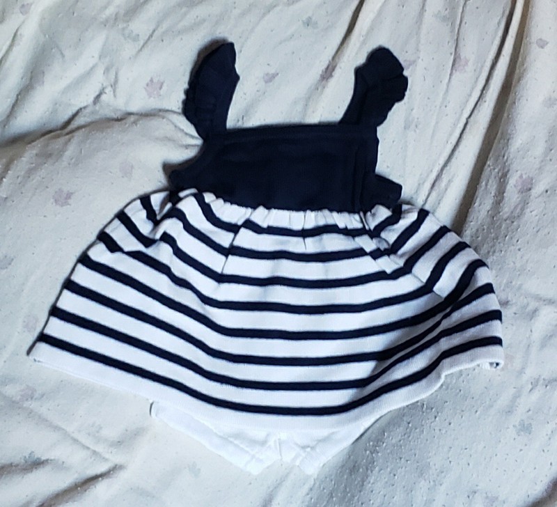 Janie And Jack Sea You Soon Baby Girl 12-18 Mos 2pc Knitted Set NWT Navy White