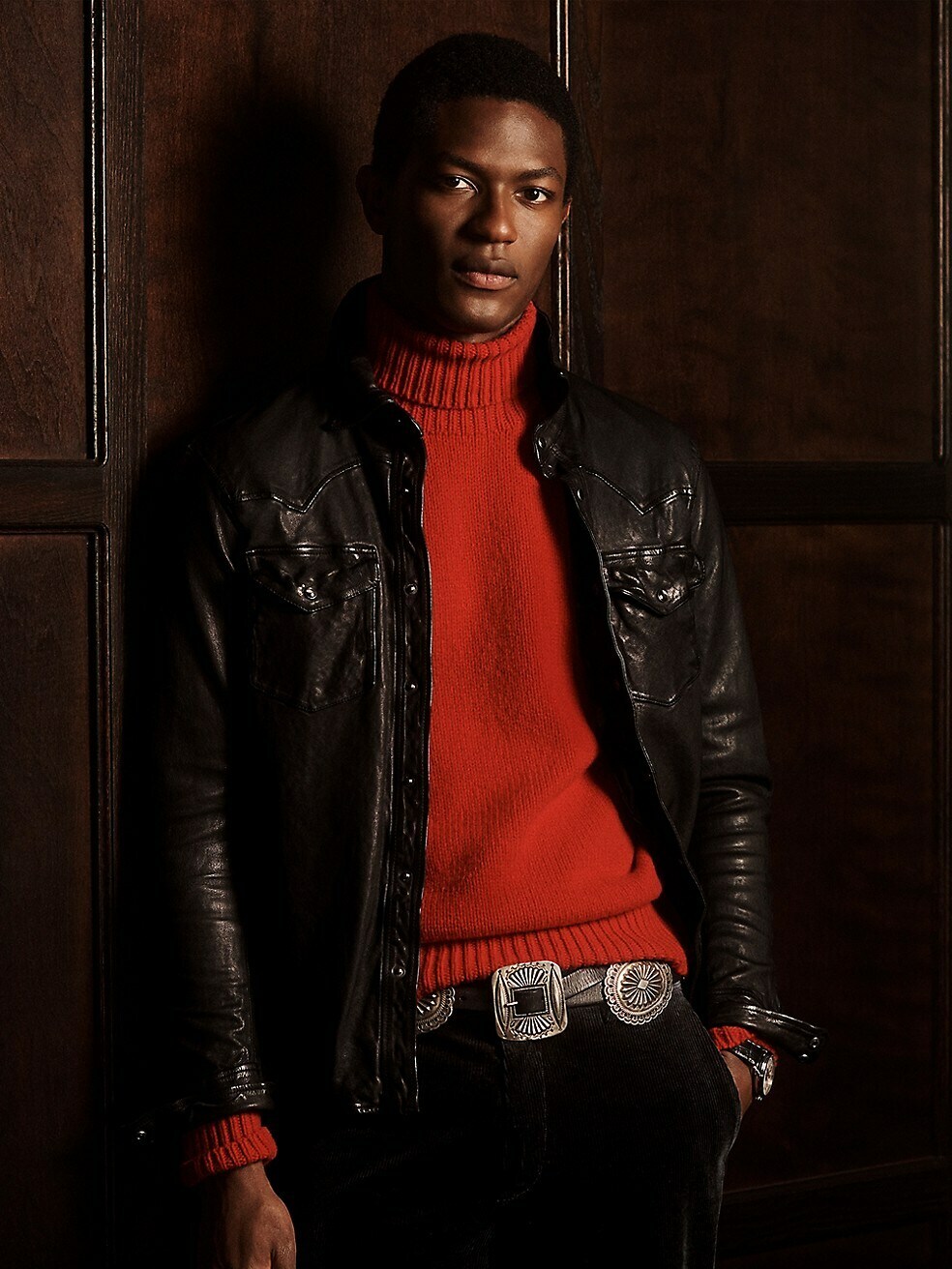 POLO RALPH LAUREN \u200bWASHED LEATHER SHIRT 