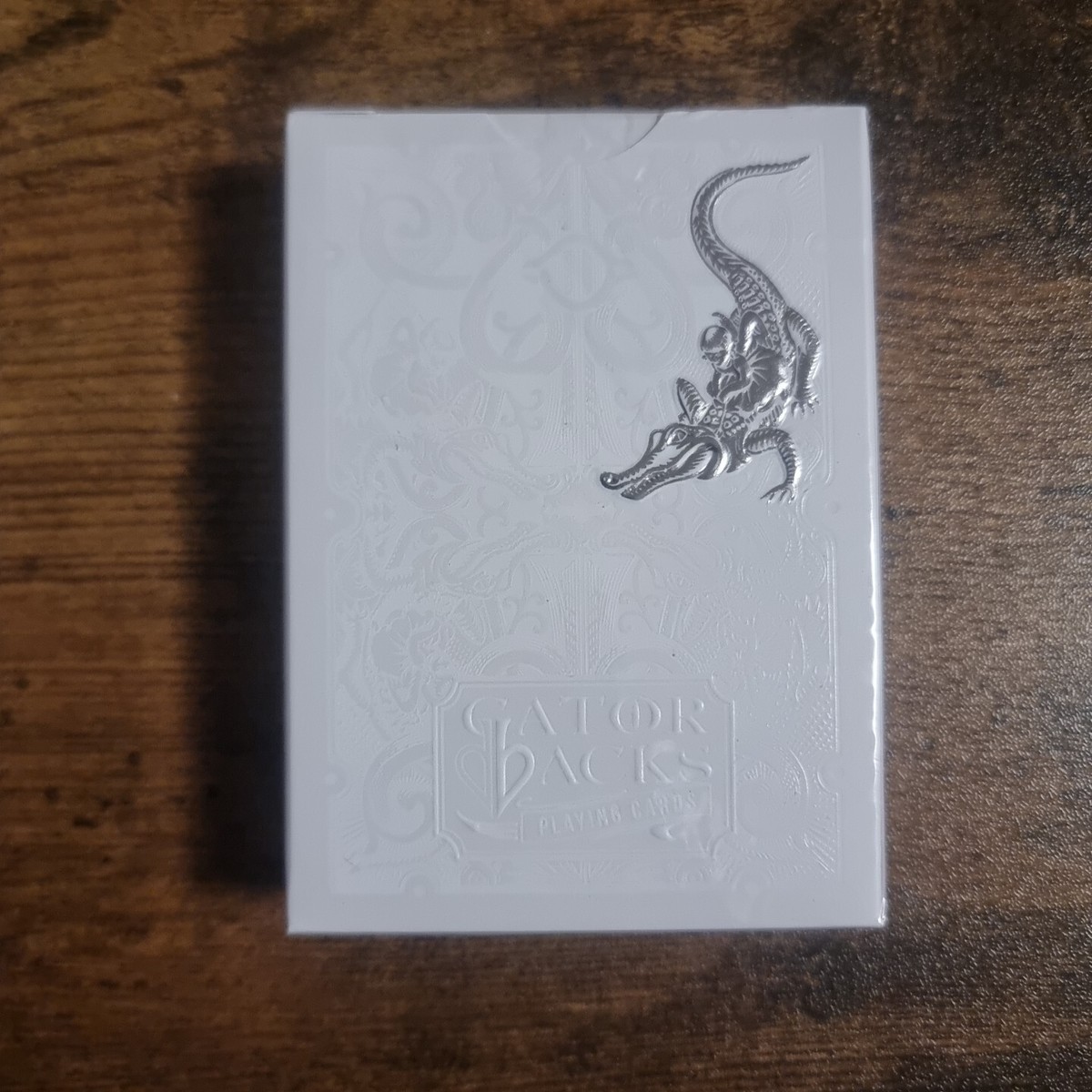 Silver Metallic Foil Gatorbacks Playing Cards Limited Ed New David 