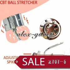 Spike Ball Stretcher Stainless Steel Chastity Lock Scrotum Enhancer Torture