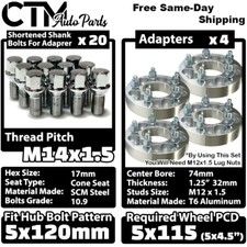4x 1.25 Thick 5x120 To 5x4.5 5x115 Wheel Spacer Adapter Bolt Fit Bmw Models