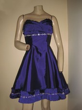 Mori Lee Purple Strapless Rhinestone Jeweled Strapless Prom Formal Dress 0 XS