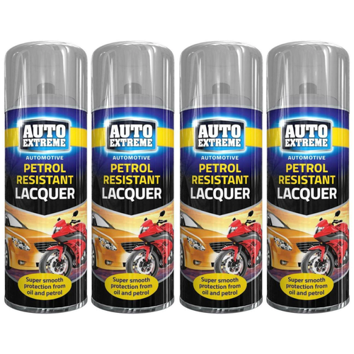 4 x Rapide Auto Extreme Petrol Resistant Lacquer Spray Paint Aerosol