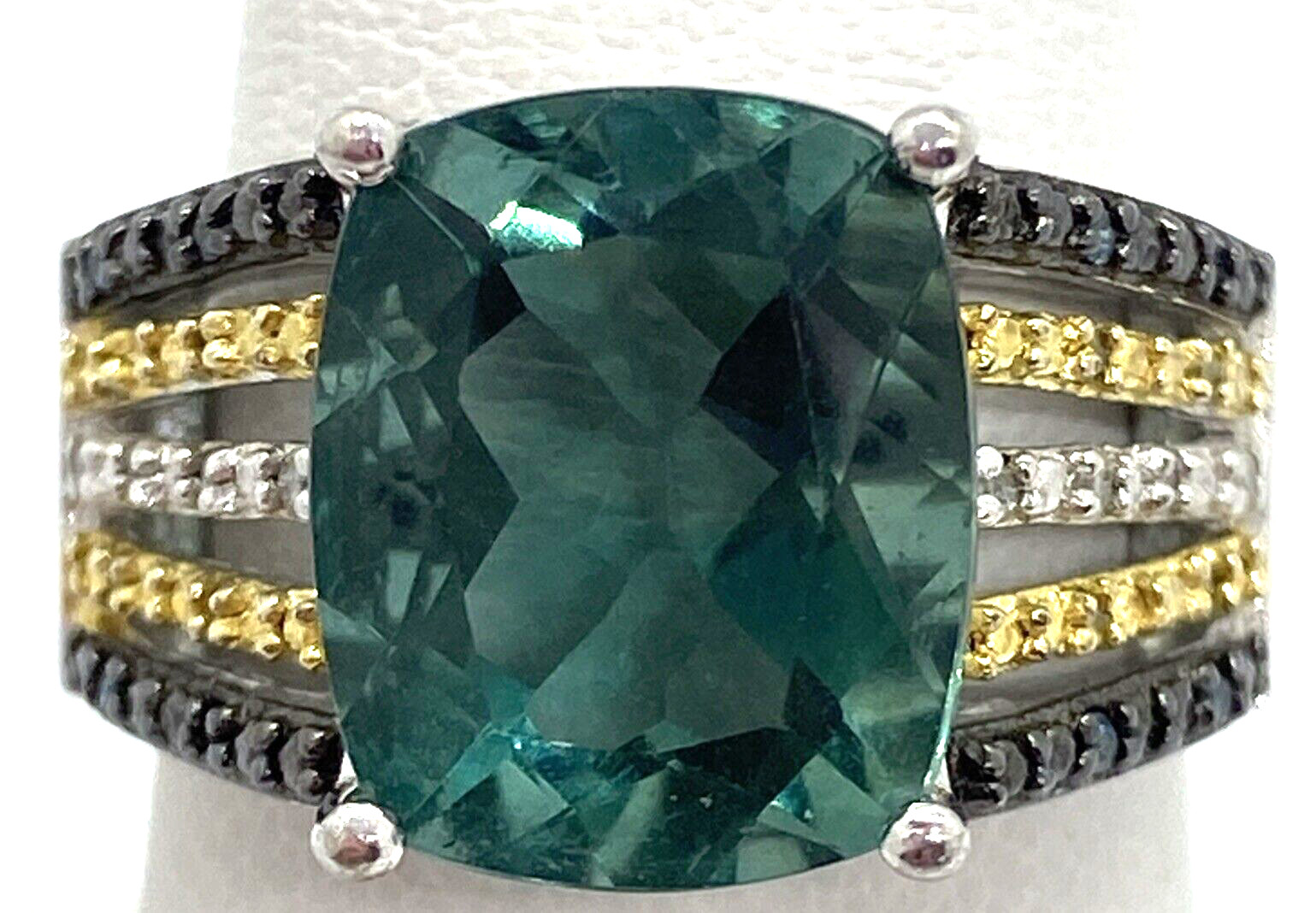 Beautiful Sterling Silver / 925 Simulated Emerald… - image 3