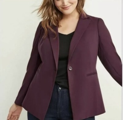 Lane Bryant Blazer Women's 28 Plus Wine Red Sexy Stretch The - Main Image