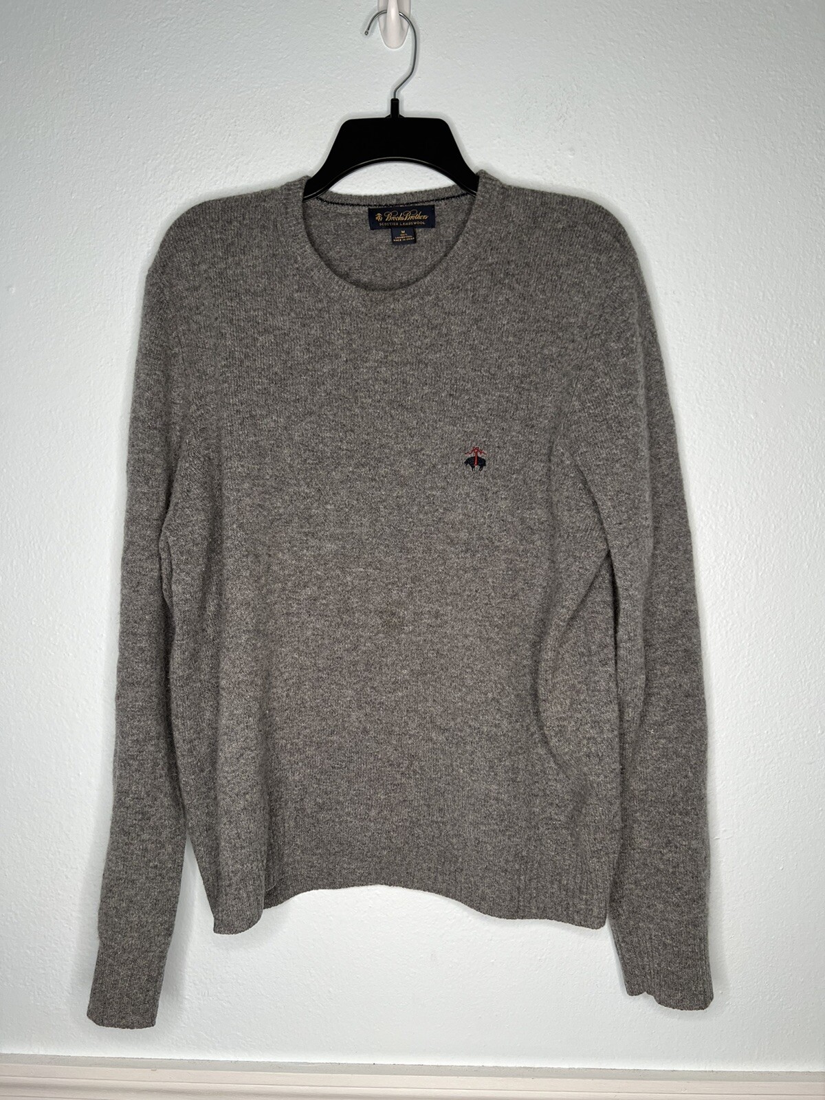 Brooks Brothers Crew Neck Sweater XL 100% Scottish Lambswool Pig Logo  Pullover | eBay