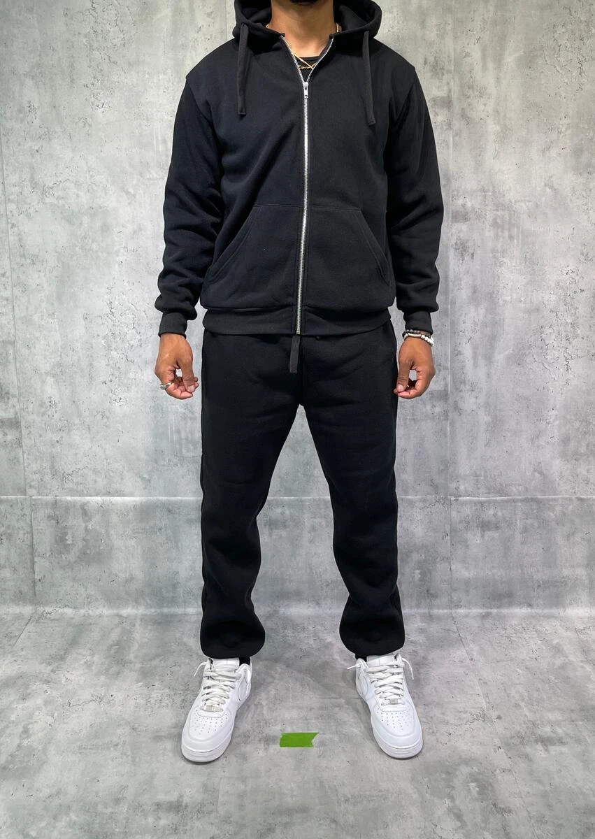 ACCESS MEN S ZIPDOWN HOODIE SWEATSUITS ACTIVEWEAR OUTFIT BLACK