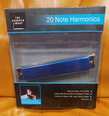 Sharper Image 20 Note Harmonica Big Bold Sound Key of C Blues Folk Jazz Rock New