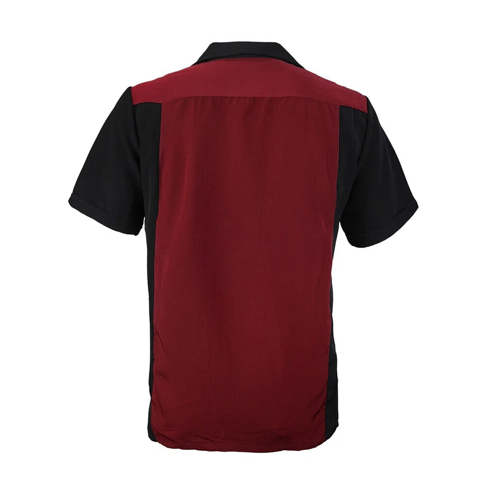 Maximos Men's Retro Classic Two Tone Bowling Casual Dress Shirt Charlie Sheen - Image 3 of 4