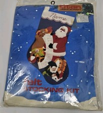 Vintage Titan Needlecraft Felt Applique Stocking Kit Santa w/ List NEW Christmas