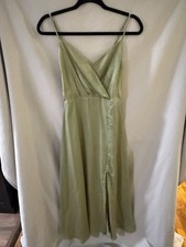 Lulus Sage Green Satin Midi Dress Size XS