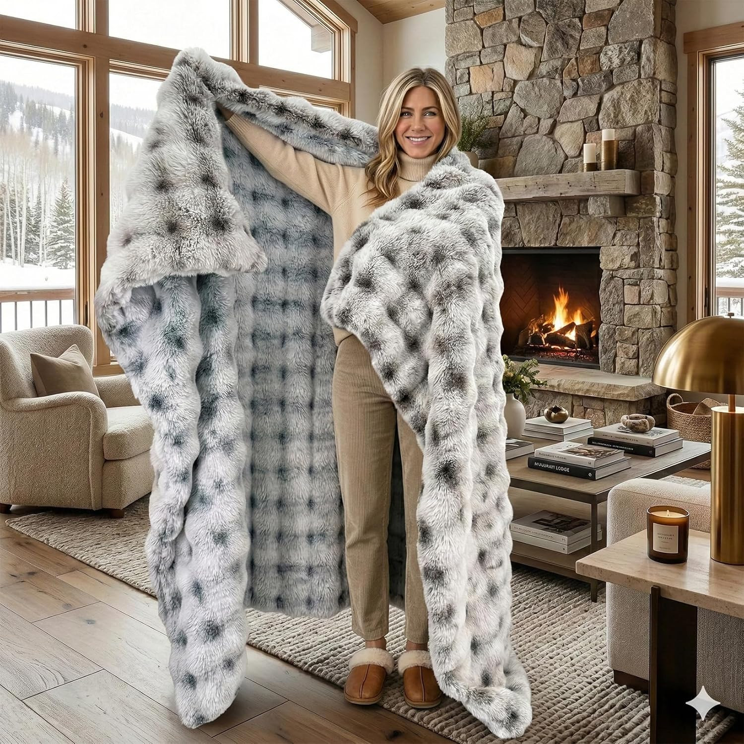 Luxury 1000GSM Reversible 3D Bubble Throw Blanket, Ultra Sof