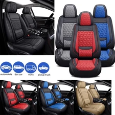 Car Seat Covers Full Set Front& Back Bench Seats Protector Leather for Most Cars