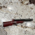 Gun-Shaped Double Barrel Lighter, Faux Wood Grip, Red & Silver Collectible — photo 1