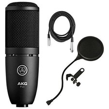 AKG Perception 120 Large Diaphragm Condenser Microphone + Mic Cable + Pop Filter