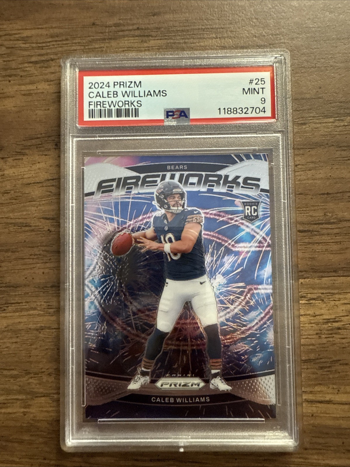 2024 Prizm Caleb Williams Fireworks #25 RC PSA 9