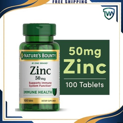 Nature's Bounty Zinc Supports Immune Health 50mg 100 ct Caplets
