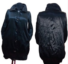 Dolce & Gabbana Black Silk Satin Opera Evening Long Jacket Coat Size 40