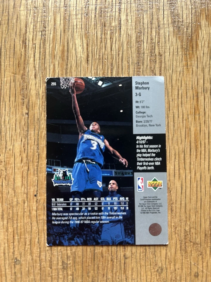 1997-98 Upper Deck - Stephon Marbury #255 - Image 3 of 3