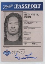2022 Panini Prestige NFL Passport Signatures John Metchie III #NPS-JM Auto 12ny