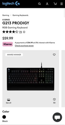 Logitech G213 Prodigy RGB Gaming Keyboard Wired USB Black Tested