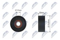Umlenkrolle Keilriemen NTY RNK-AU-053 FüR VW Beetle 5C1 5C2 Jetta 4 162 163 AV3