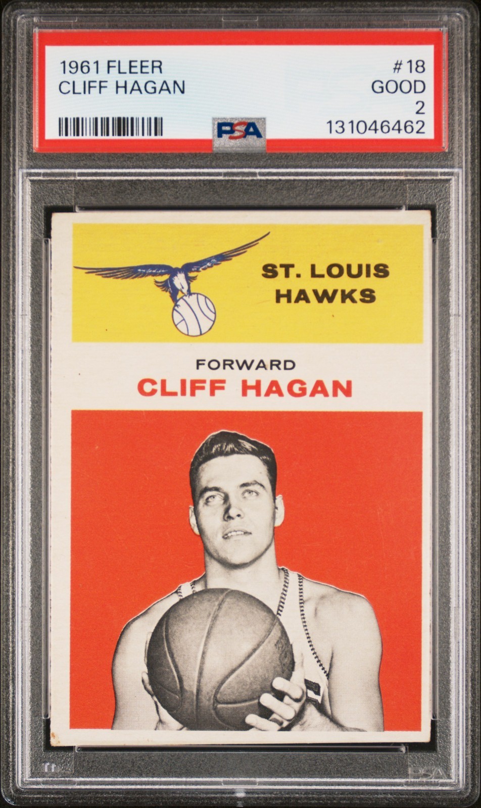 1961 Fleer Cliff Hagan #18 PSA 2 GOOD St. Louis Hawks Vintage Basketball HOF