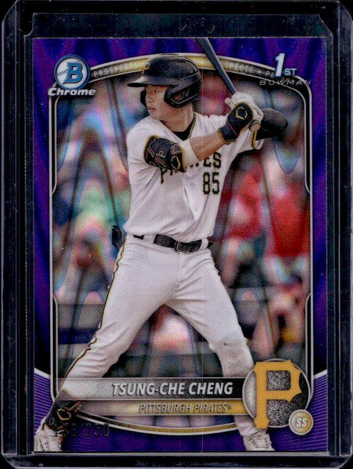 2025 Bowman Tsung-Che Cheng Chrome Purple Raywave Refractor 1st #138/250
