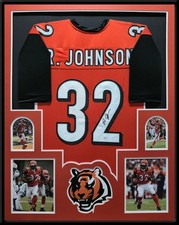 FRAMED CINCINNATI BENGALS RUDI JOHNSON AUTOGRAPHED JERSEY JSA COA