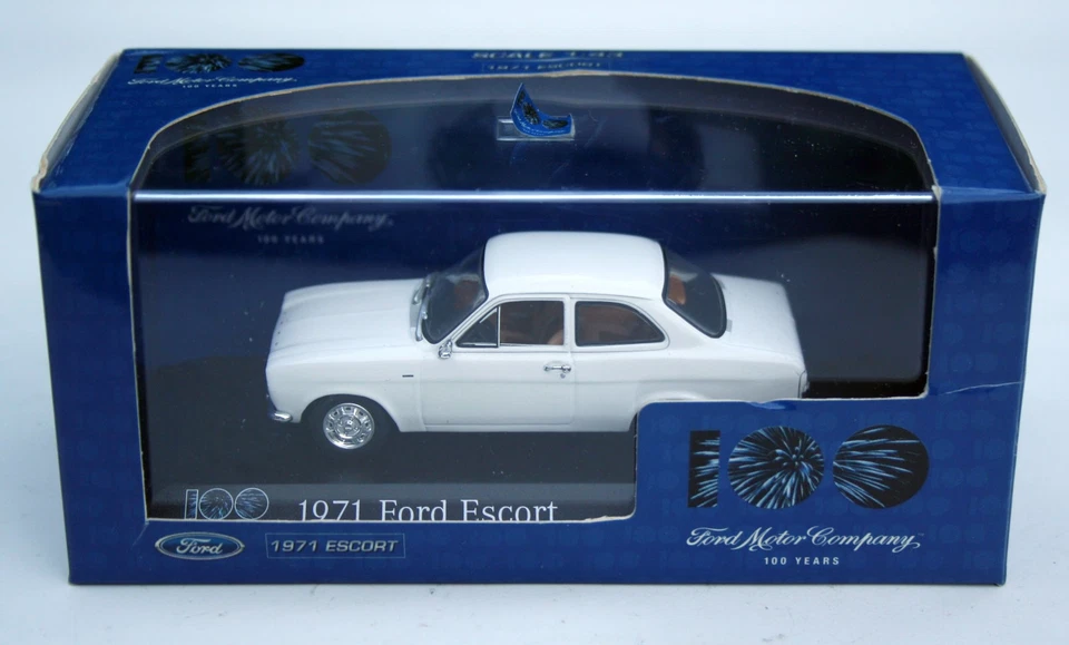 Ford Escort 1 Bj. 1967-1974,bianco,Modello speciale Minichamps "100 Anni Ford" 1 - Immagine 4 di 4