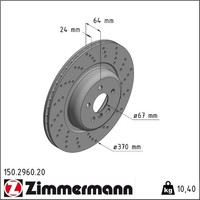 Zimmermann 150.2960.20 Bremsscheibe FüR Bmw 5 7 6 G11 G12 G30 F90 G31 G32