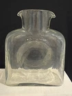Vtg Blenko Glass 384 Double Spout 8” x 6" x 2.5" Water Bottle Pitcher Carafe