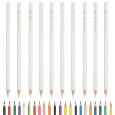 White Color Drawing Pencils for Adult Coloring Books, 10 Pcs