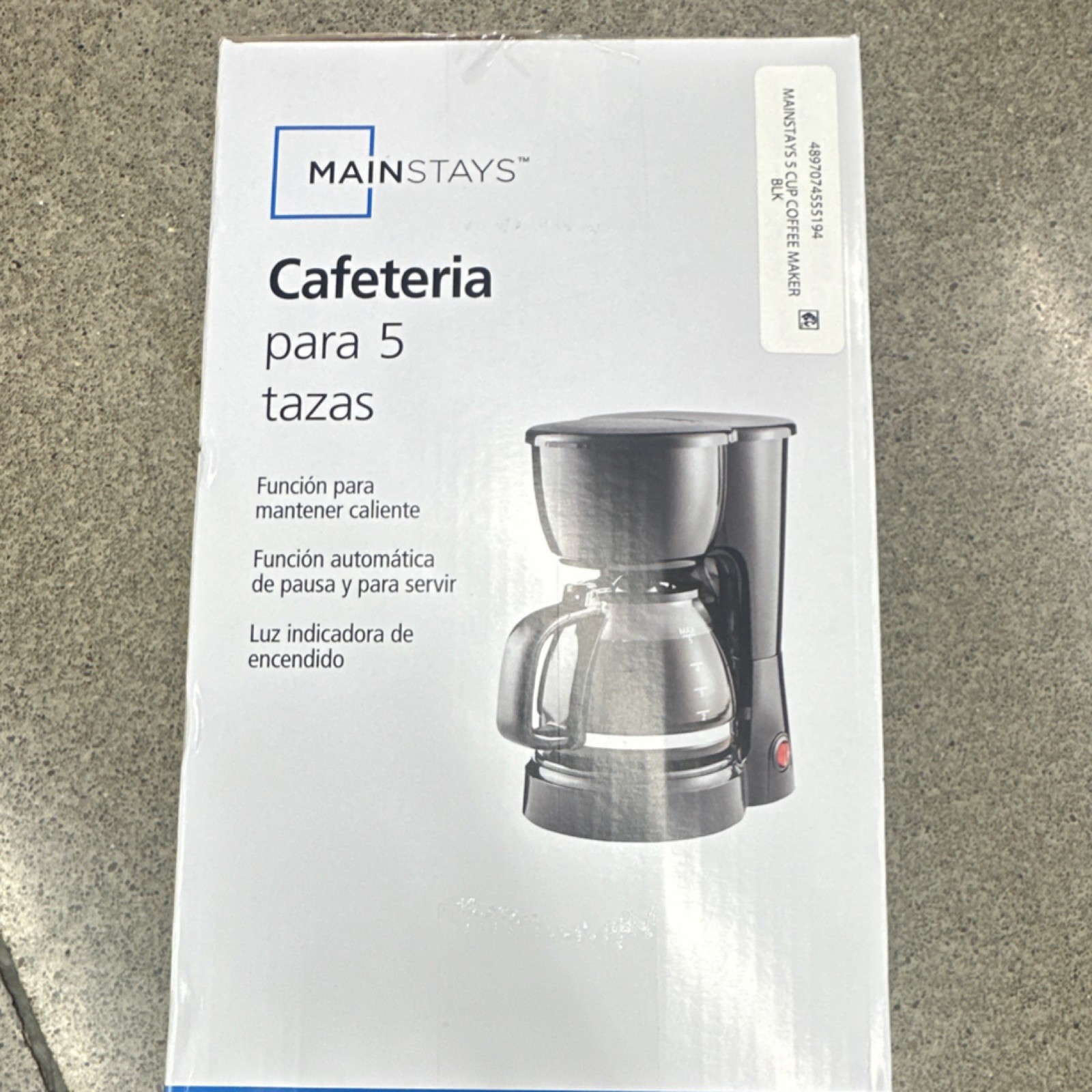 Mainstays 5-Cup Coffee Maker Automatic Pause & Serve Dishwasher-Safe Carafe Bla&hellip;